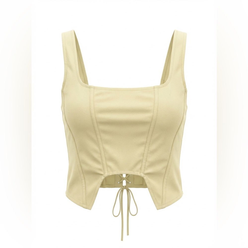 Nordstrom Princess Polly Light Yellow Crop Top size 12